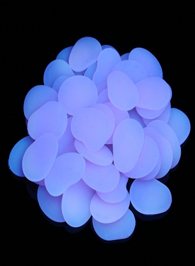 Shiny Stone Glow in the Dark Pebbles, Glow Pebbles Gravel Rocks Stones,Glow in The Dark Gravel Pebbles for Fish Tank Aquarium Walkway Garden Gifts Decoration (Flake Shape, 44pcs,315g/11.11oz/0.69lb) (Rose) - Image 1